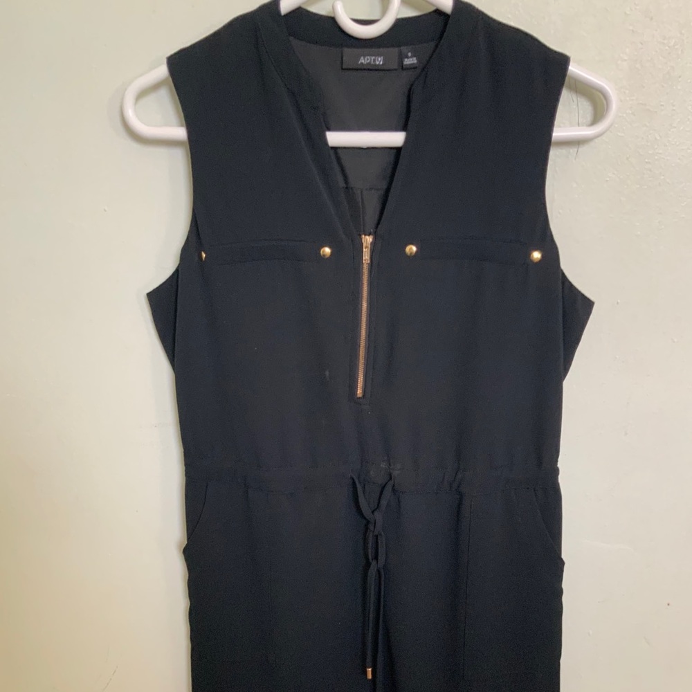 Black dress with cinch waist